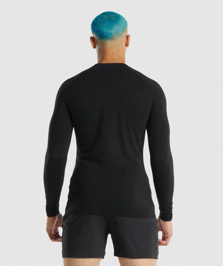 Camiseta Gymshark Apollo Manga Larga Negra