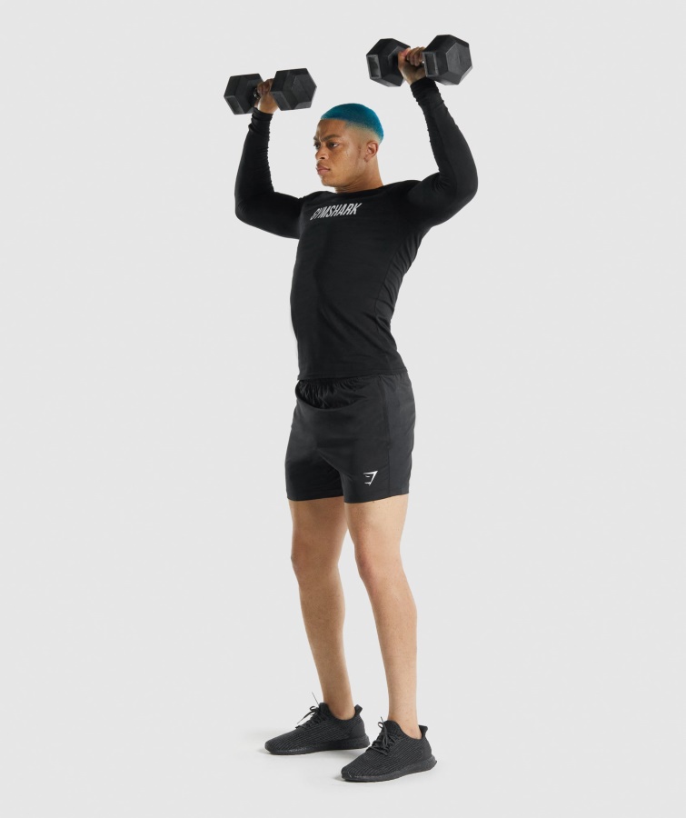 Camiseta Gymshark Apollo Manga Larga Negra