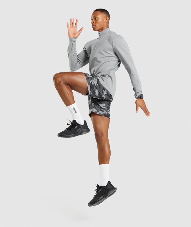 Gymshark Arrival 1-4 Jersey Con Cremallera Gris Ahumado