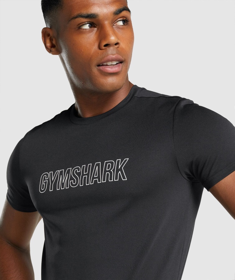 Gymshark Llegada Gráfico Camiseta Negra