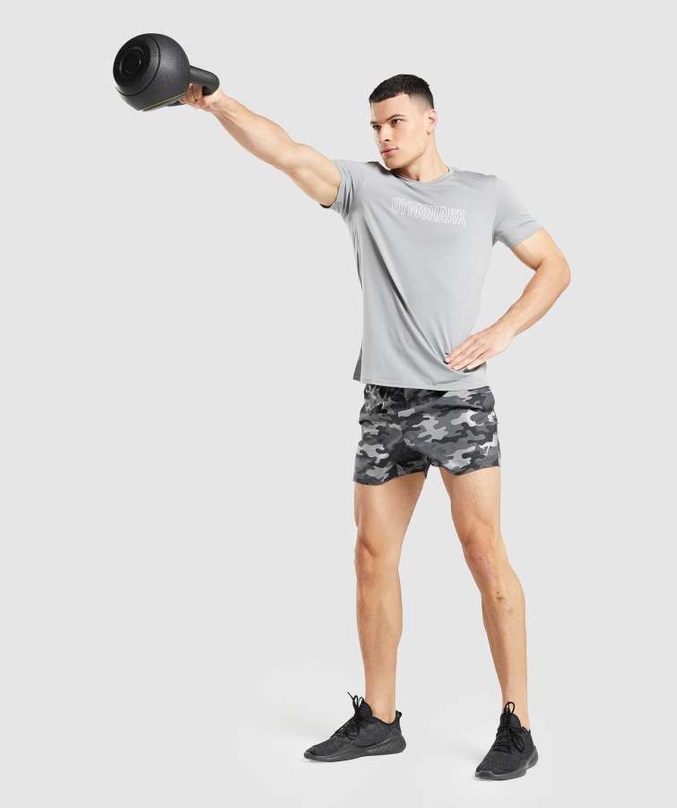 Gymshark Llegada Gráfico Camiseta Gris Ahumado