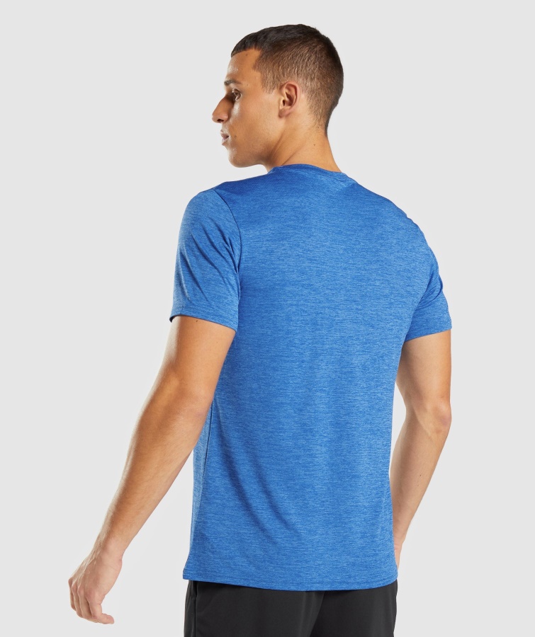 Gymshark Llegada Jaspeada Camiseta Atlética Azul-jabalina Azul Jaspeado