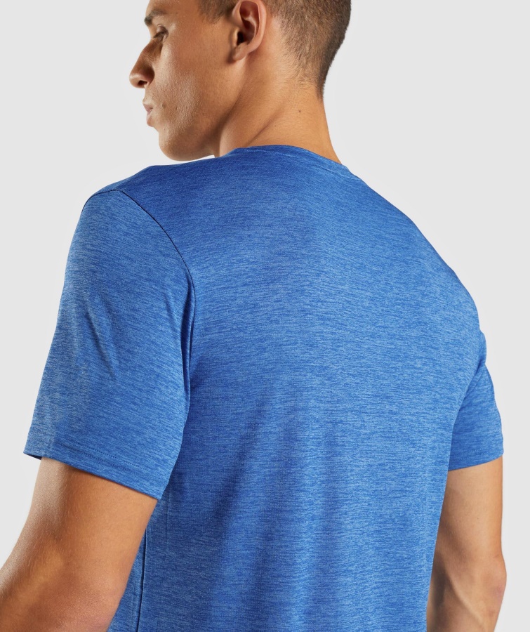 Gymshark Llegada Jaspeada Camiseta Atlética Azul-jabalina Azul Jaspeado