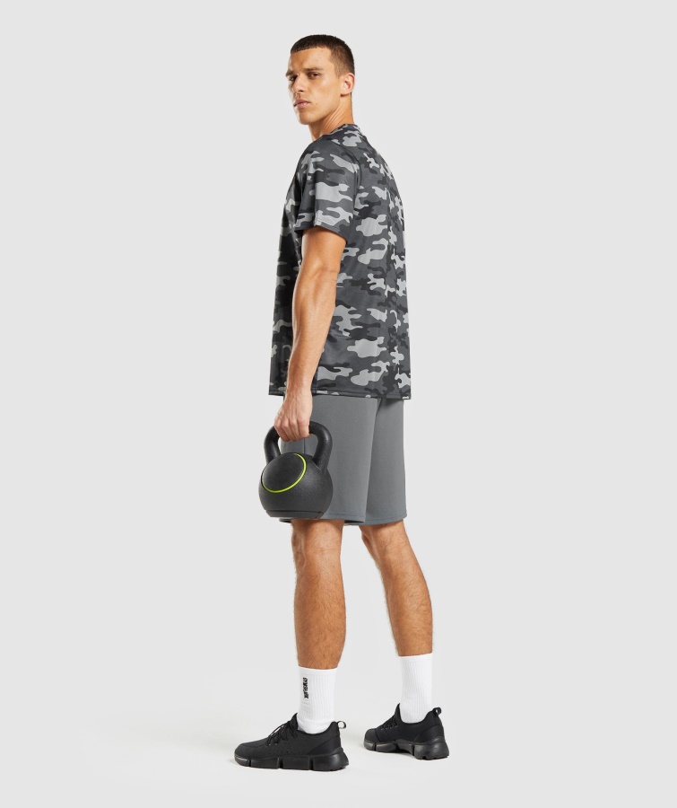 Camiseta Gymshark Llegada Estampado Gris