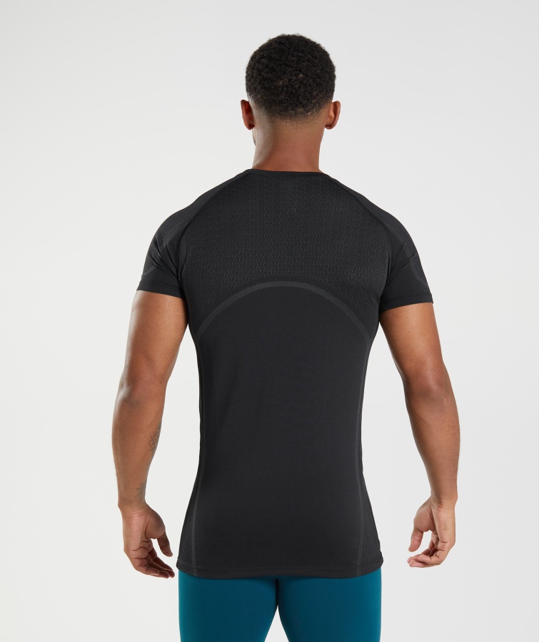 Camiseta Gymshark Negra 315 Sin Costuras