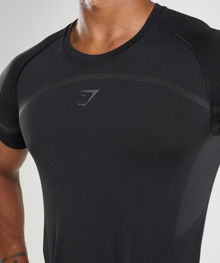 Camiseta Gymshark Negra 315 Sin Costuras