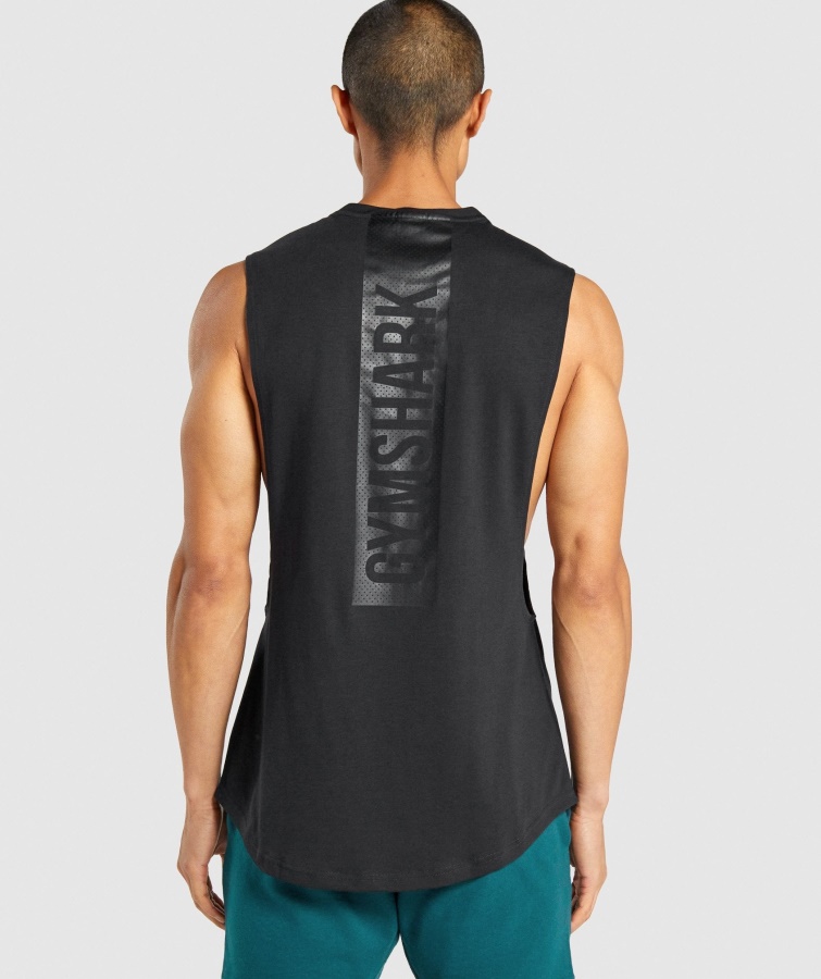 Gymshark Tanque De Brazo Abatible Negro Negrita