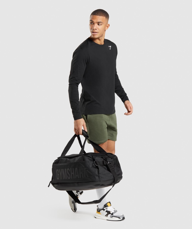 Gymshark Camiseta De Manga Larga Con Escudo Negro