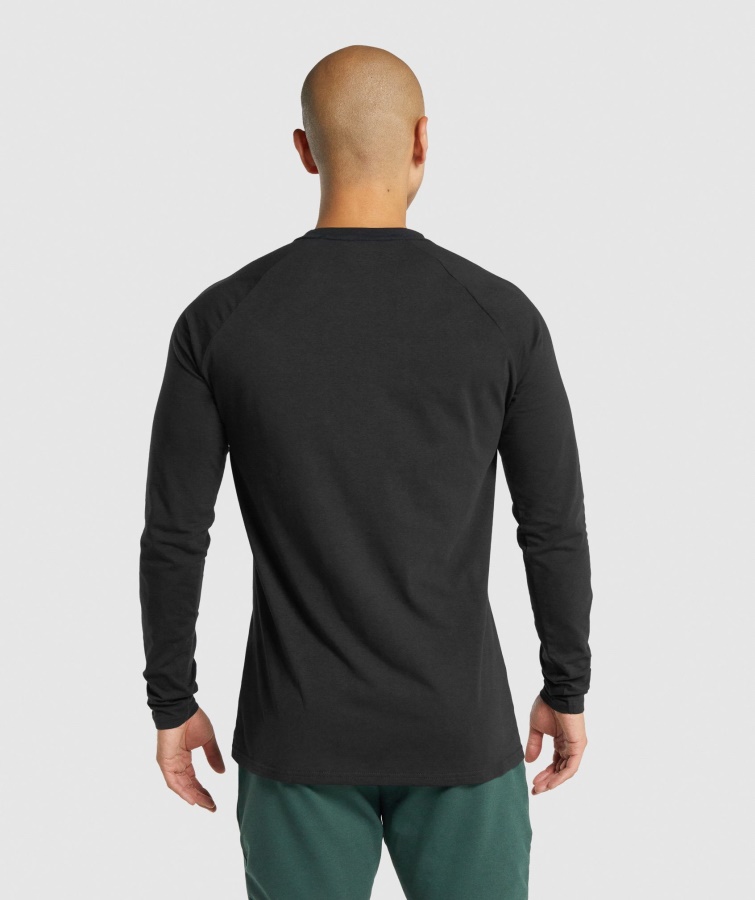 Camiseta De Manga Larga Gymshark Negra Critical 2.0