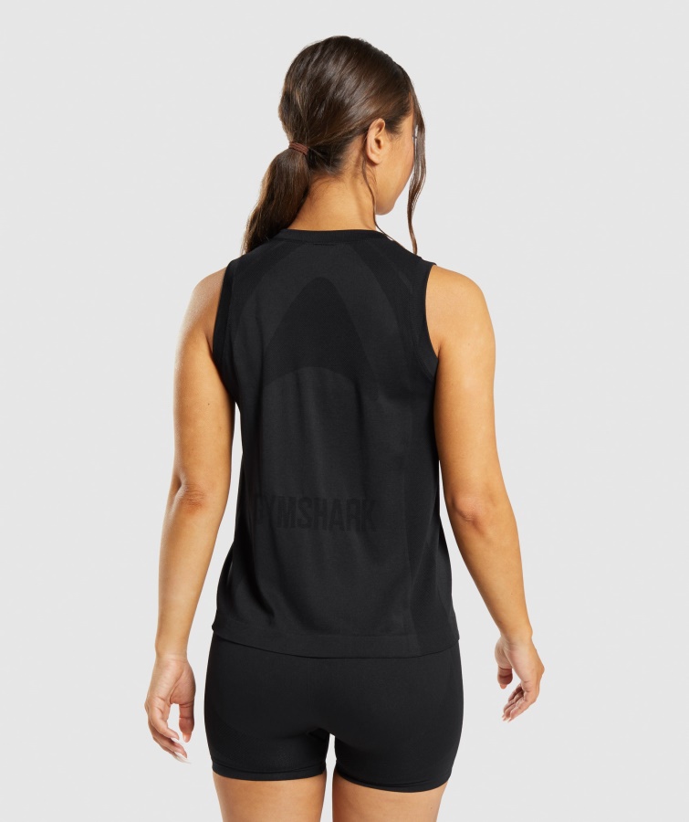 Camiseta Sin Mangas Holgada Gymshark Negra Flexible