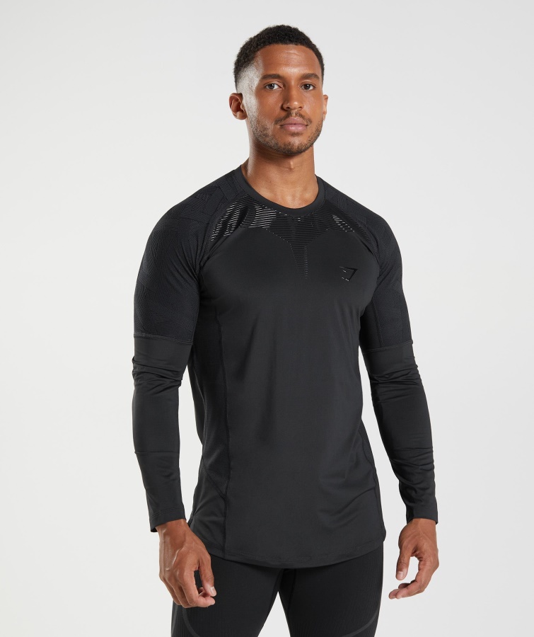 Camiseta De Manga Larga Gymshark Forma Negra