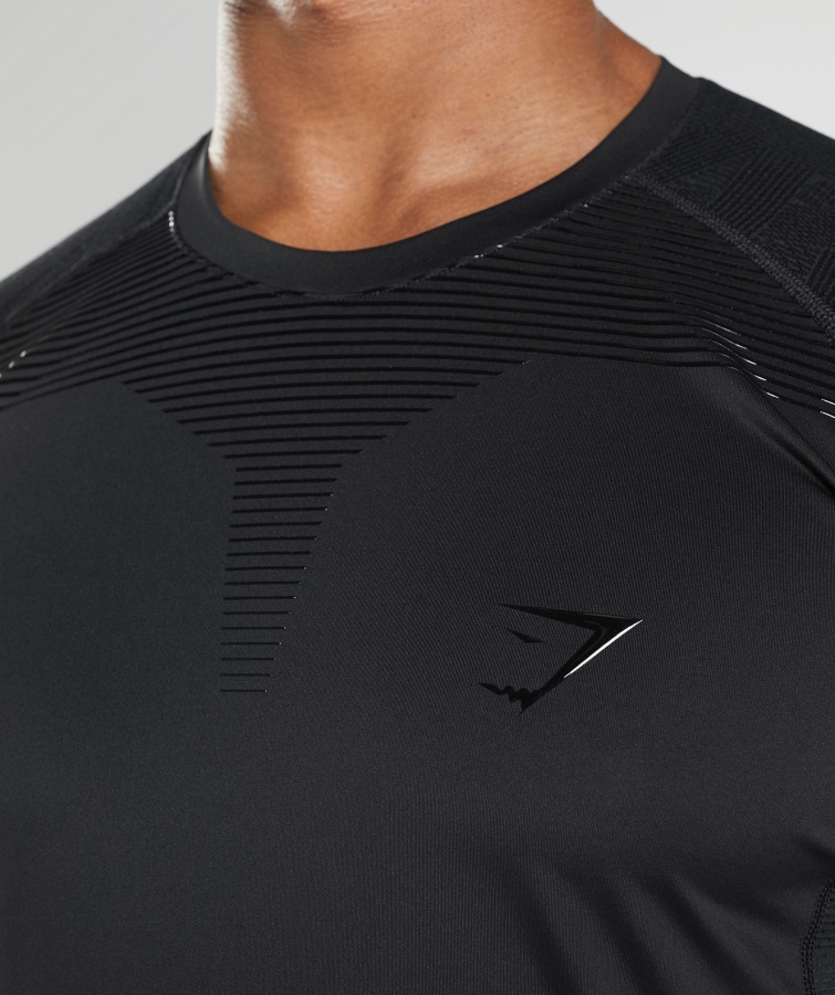 Camiseta De Manga Larga Gymshark Forma Negra