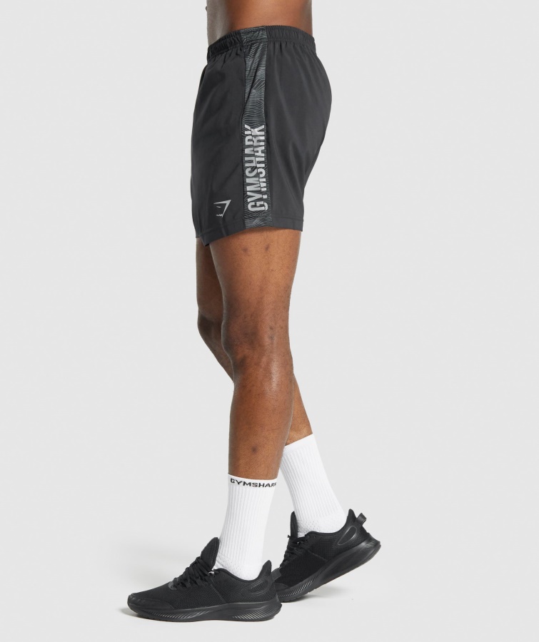 Shorts Deportivos Gymshark Negros Con Gráfico