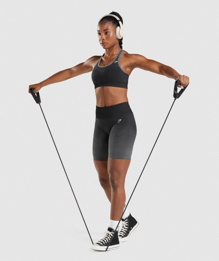 Culote Sin Costuras Gymshark Adapt Ombre Negro Gris