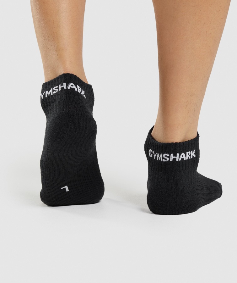 Gymshark Jacquard Negro Cuartos De Calcetines Paquete De 3