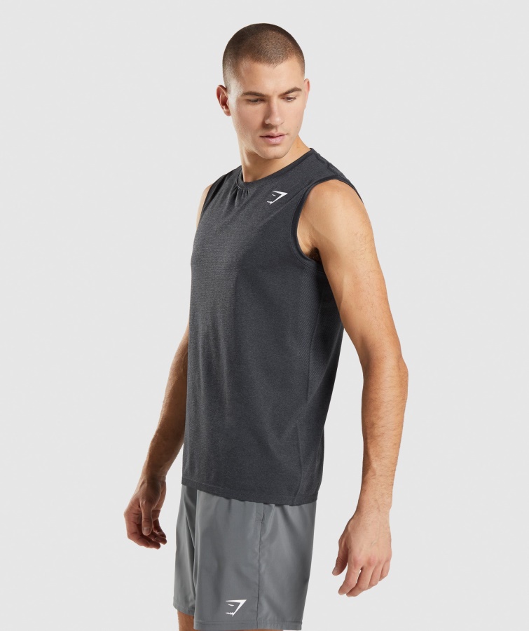 Tanque Sin Costuras Gymshark Black Marl