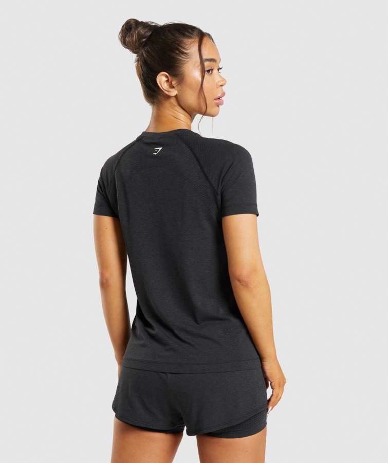 Camiseta Gymshark Black Marl Vital Seamless 2.0 Light