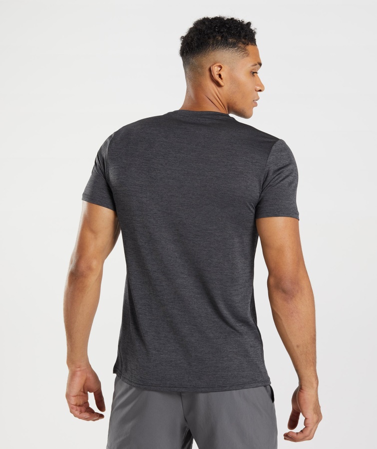 Camiseta Gymshark Llegada Jaspeado Gris ónix Negro Jaspeado