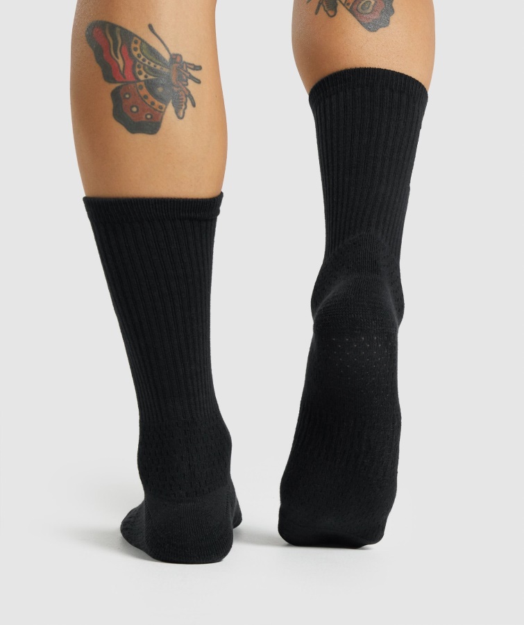 Paquete De 1 Calcetín Premium Bordado Gymshark Negro