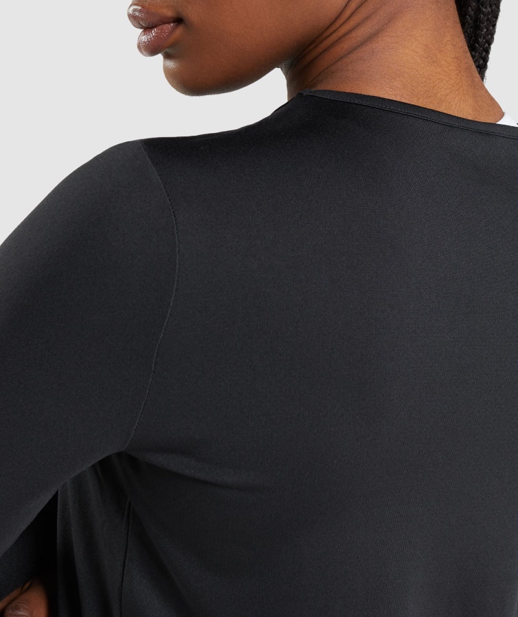 Gymshark Camiseta Negra De Entrenamiento De Manga Larga