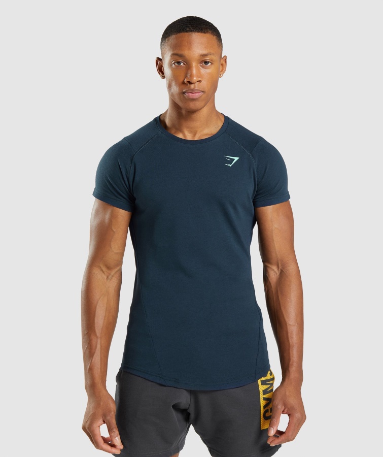 Camiseta Gymshark Negrita Azul Marino