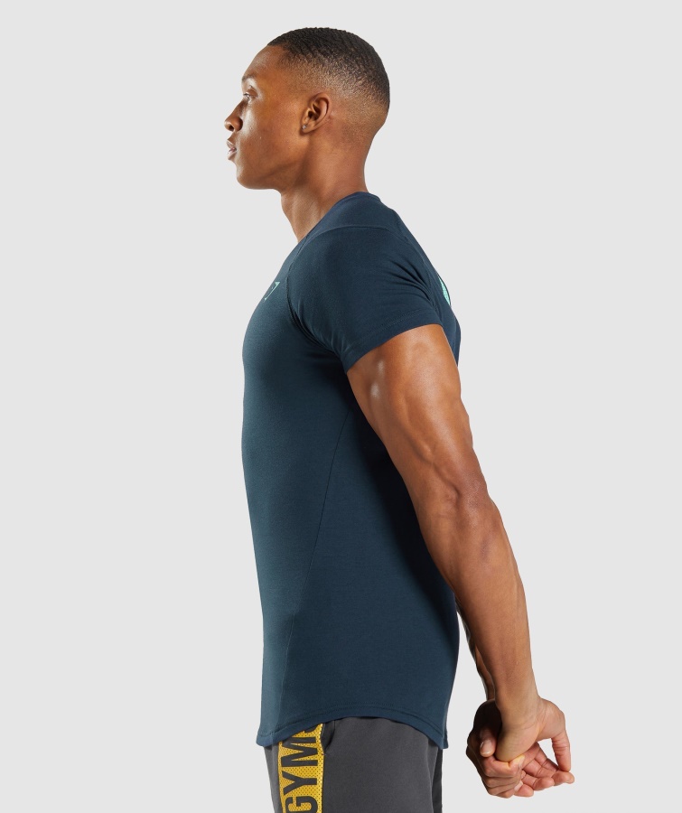 Camiseta Gymshark Negrita Azul Marino