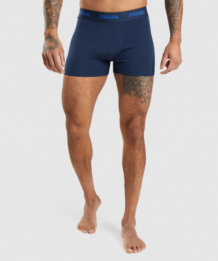 Gymshark Boxers 2pk Core Oliva-azul Marino