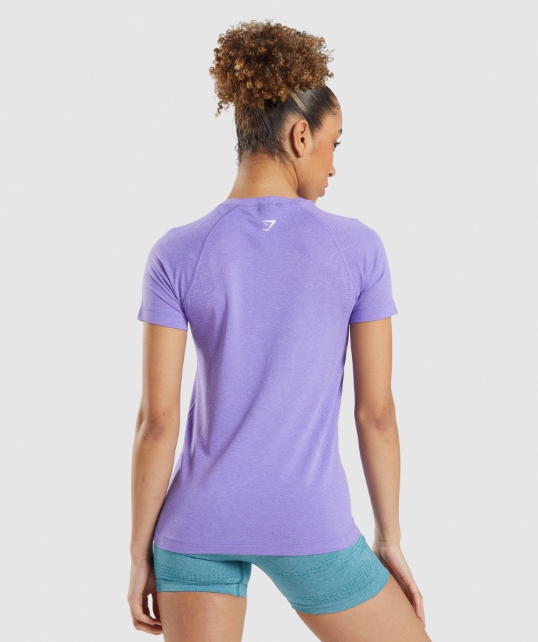 Camiseta Gymshark Violeta Brillante Jaspeado Vital Sin Costuras 2.0 Luz