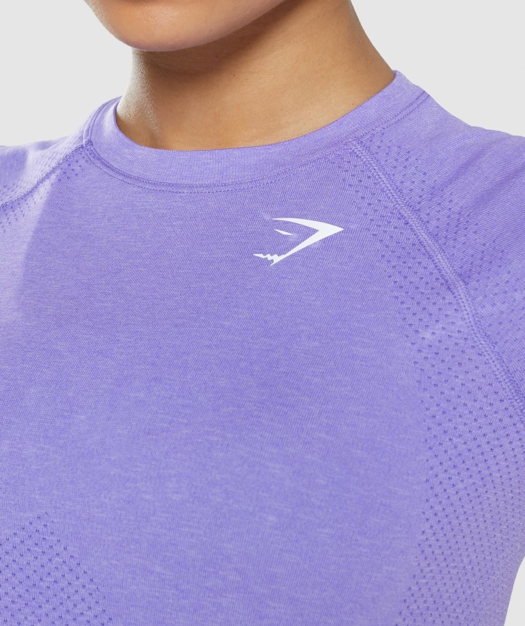 Camiseta Gymshark Violeta Brillante Jaspeado Vital Sin Costuras 2.0 Luz