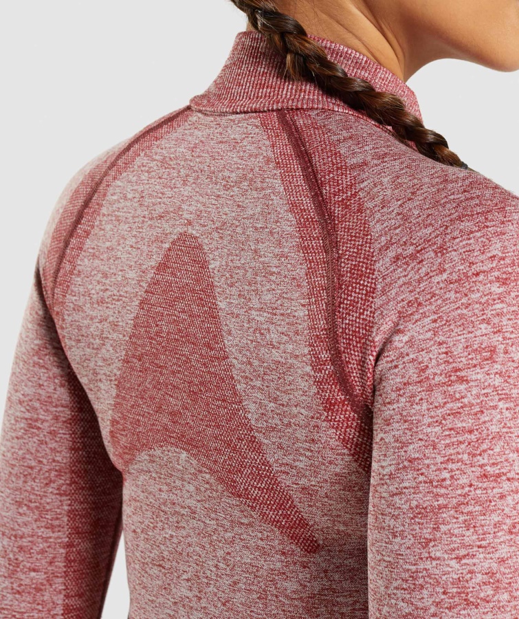 Chaqueta Flexible Con Cremallera En Burdeos Jaspeado Gymshark