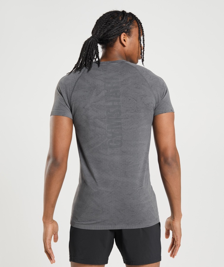Camiseta Sin Costuras Gymshark Gris Carbón-negro Geo