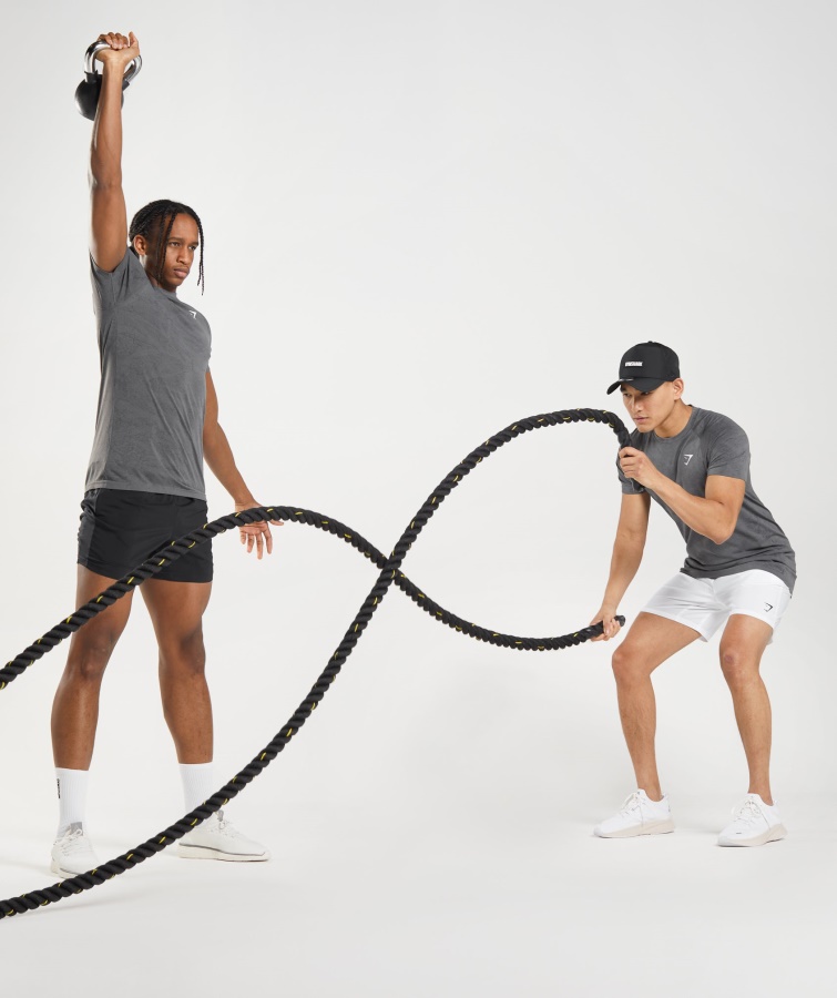 Camiseta Sin Costuras Gymshark Gris Carbón-negro Geo