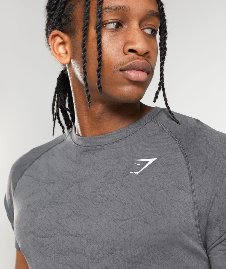 Camiseta Sin Costuras Gymshark Gris Carbón-negro Geo