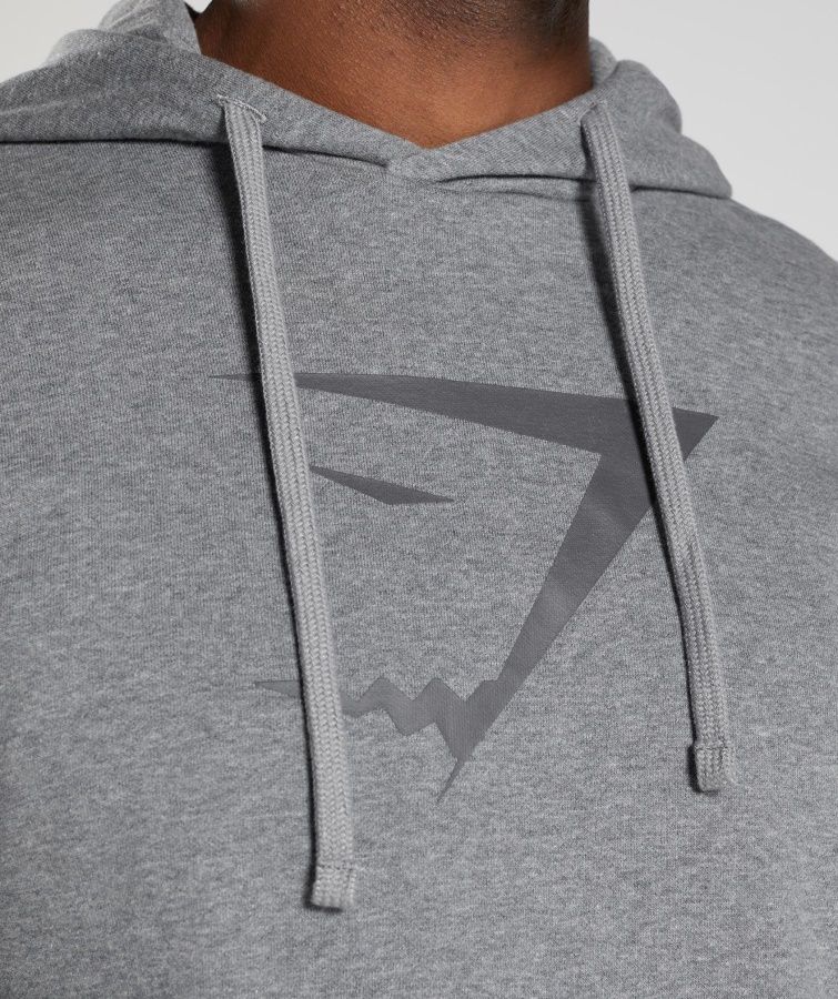 Gymshark Sudadera Con Capucha Gris Marga Con Relleno De Cabeza De Tiburón
