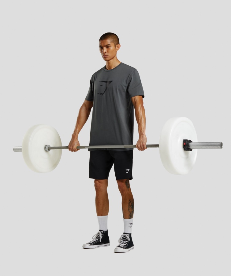 Camiseta Gymshark Con Relleno De Cabeza De Tiburón Color Carbón