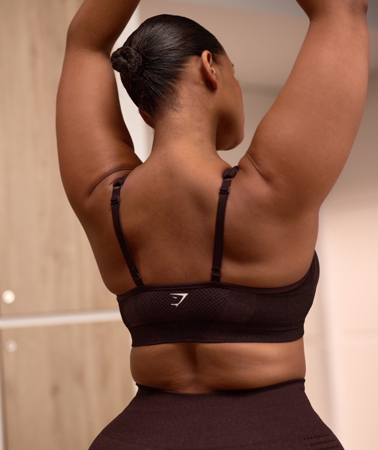 Sujetador Deportivo Gymshark Cherry Marl Vital Sin Costuras 2.0 Con Cuello En V