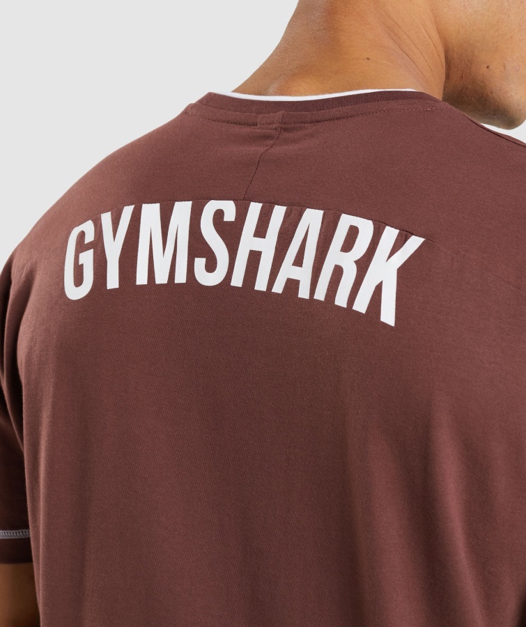 Camiseta Gymshark Recess Marrón Cereza-blanco