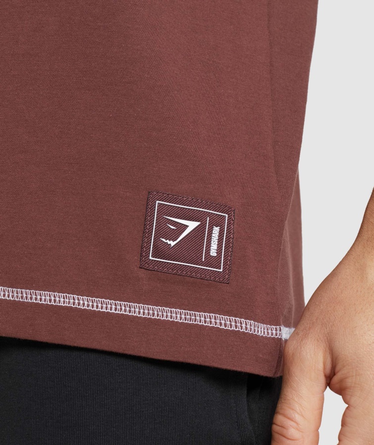Camiseta Gymshark Recess Marrón Cereza-blanco