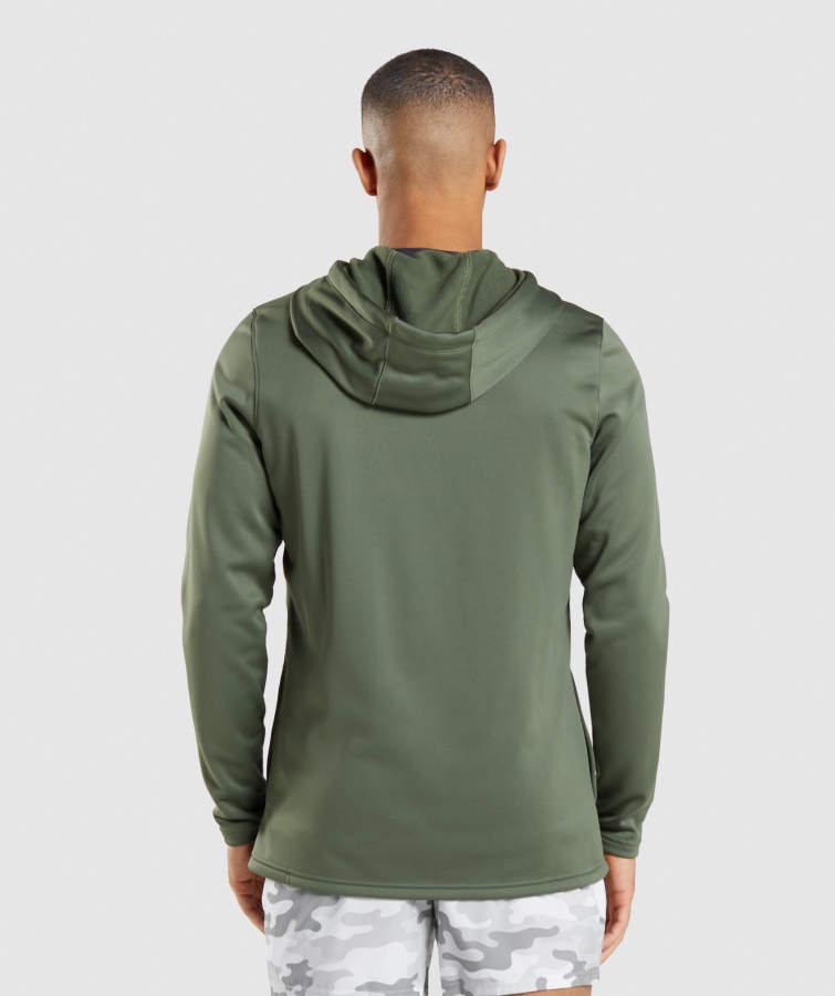 Sudadera Con Capucha Y Cremallera Gymshark Core Olive