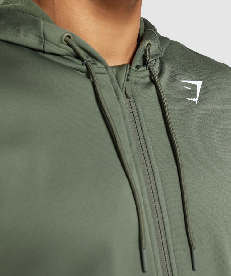 Sudadera Con Capucha Y Cremallera Gymshark Core Olive