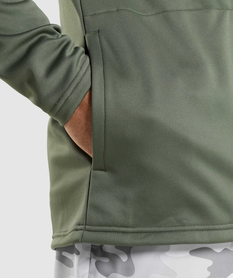 Sudadera Con Capucha Y Cremallera Gymshark Core Olive