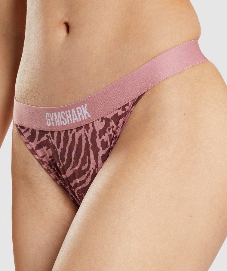 Tanga De Talle Alto De Algodón Gymshark Alice Rosa