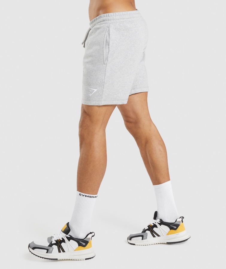 Pantalones Cortos Gymshark Con Escudo Gris Claro Core Marl