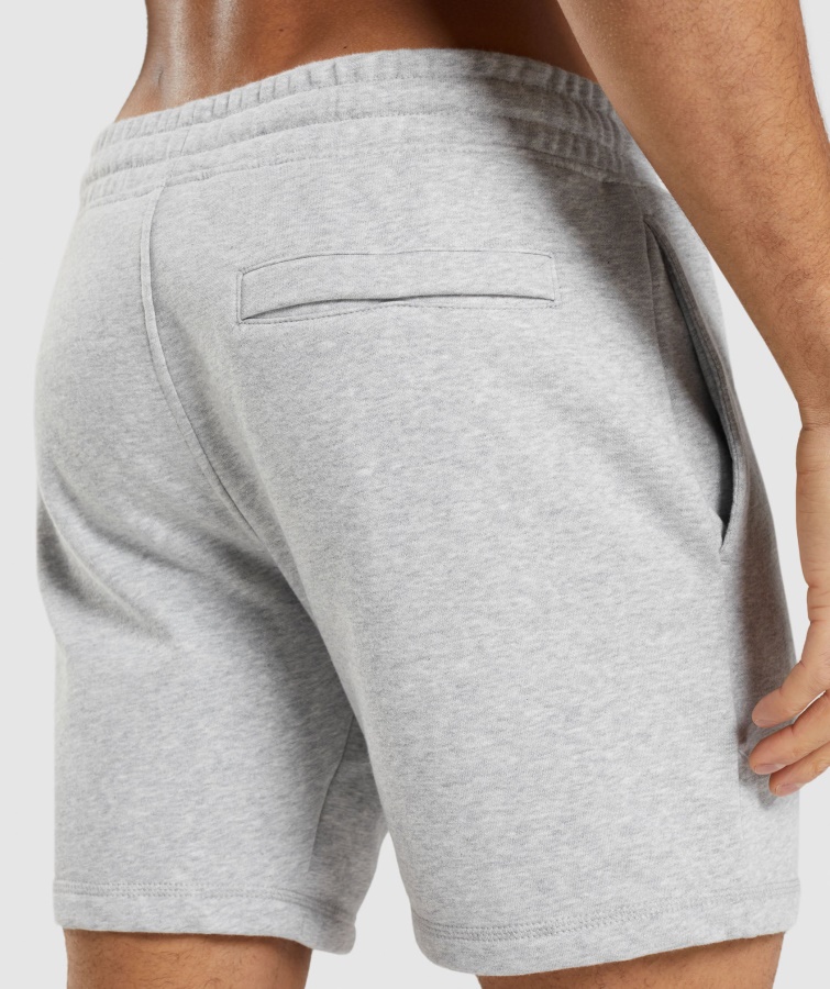 Pantalones Cortos Gymshark Con Escudo Gris Claro Core Marl