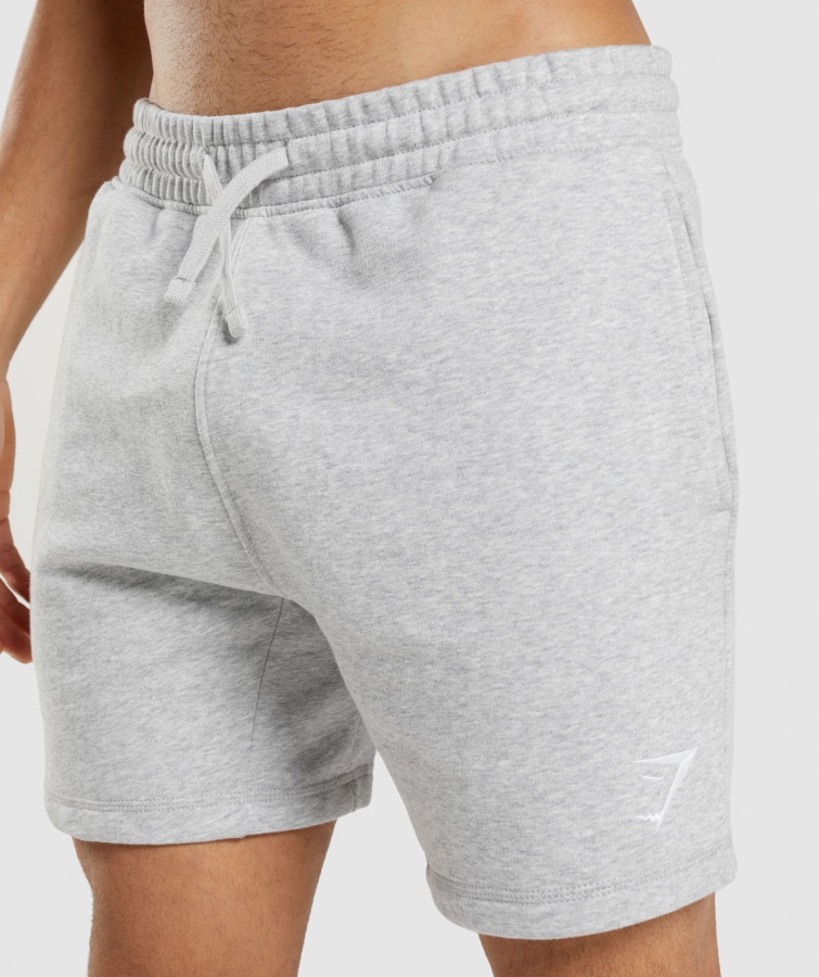 Pantalones Cortos Gymshark Con Escudo Gris Claro Core Marl