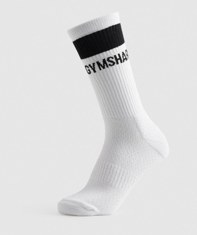 Calcetines Gymshark Crew 1pk Blanco