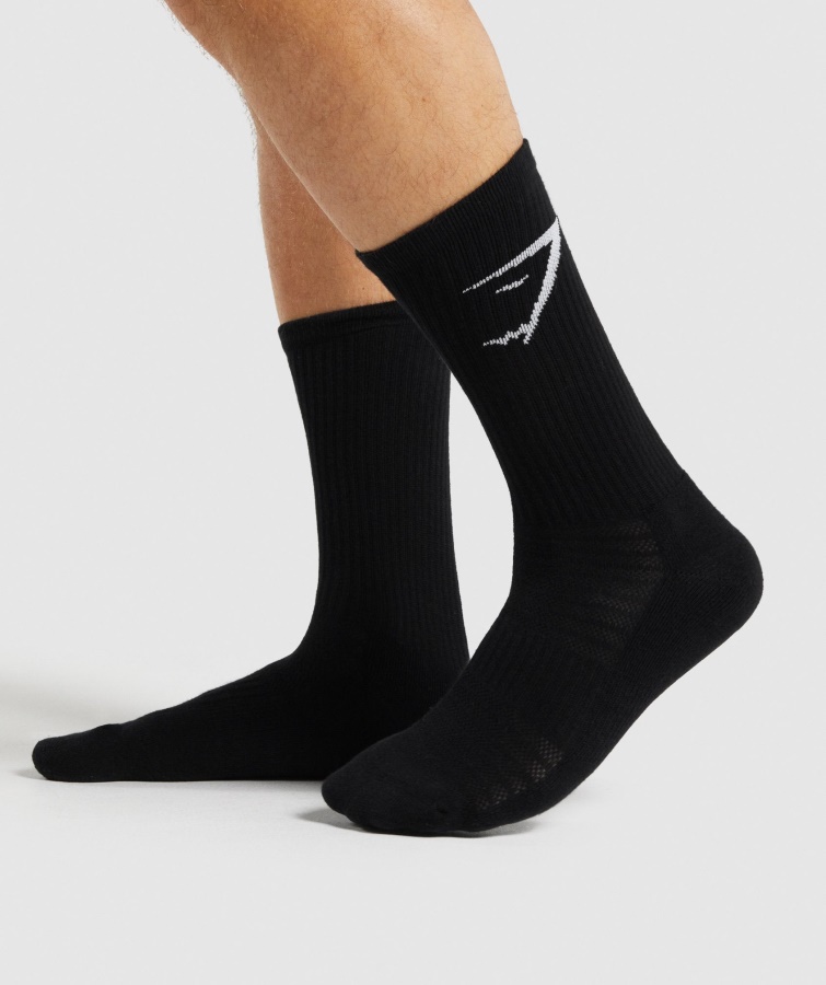 Calcetines Gymshark Crew 3pk Negro