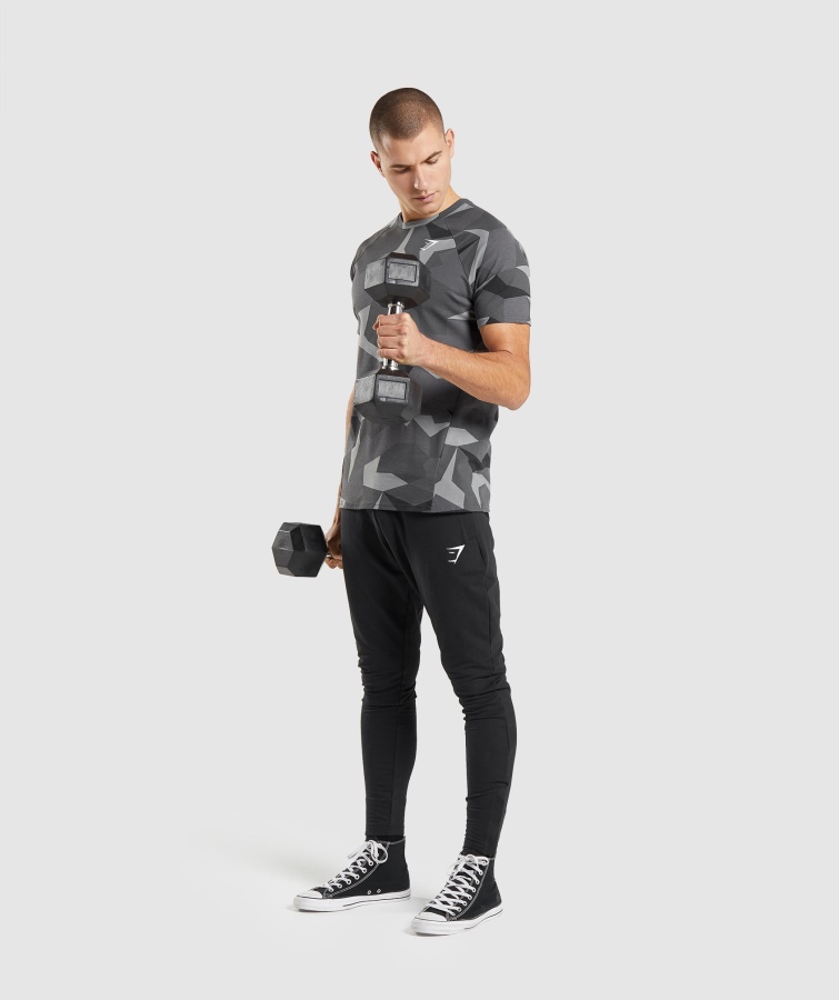 Camiseta Gymshark Crítica Estampado Negro