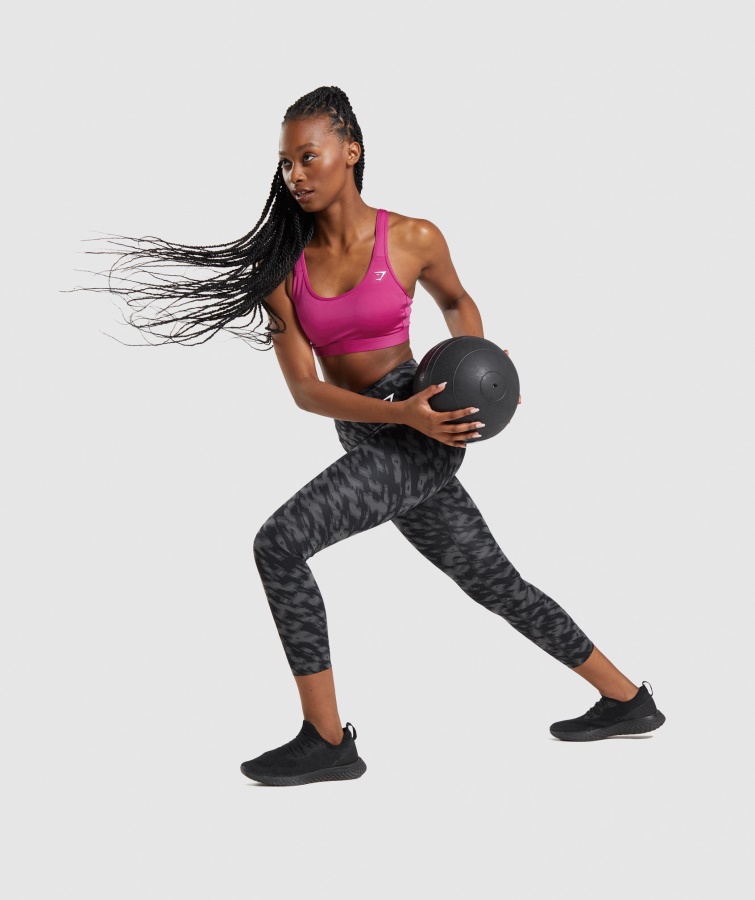 Sujetador Deportivo Gymshark Dragon Rosa Con Escote Redondo