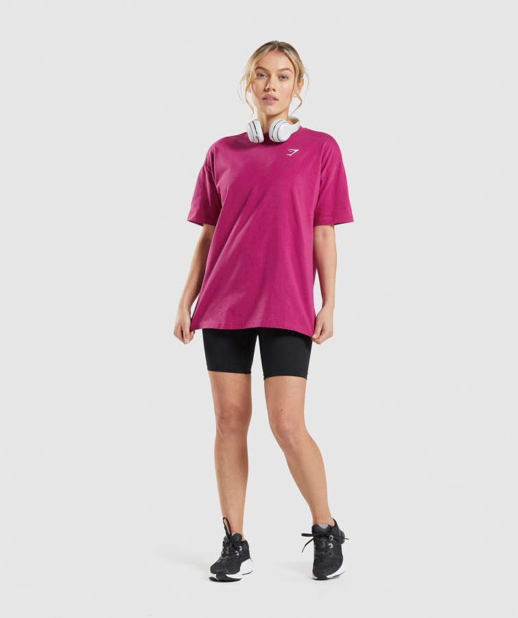 Gymshark Camiseta Extragrande De Entrenamiento Rosa Dragón